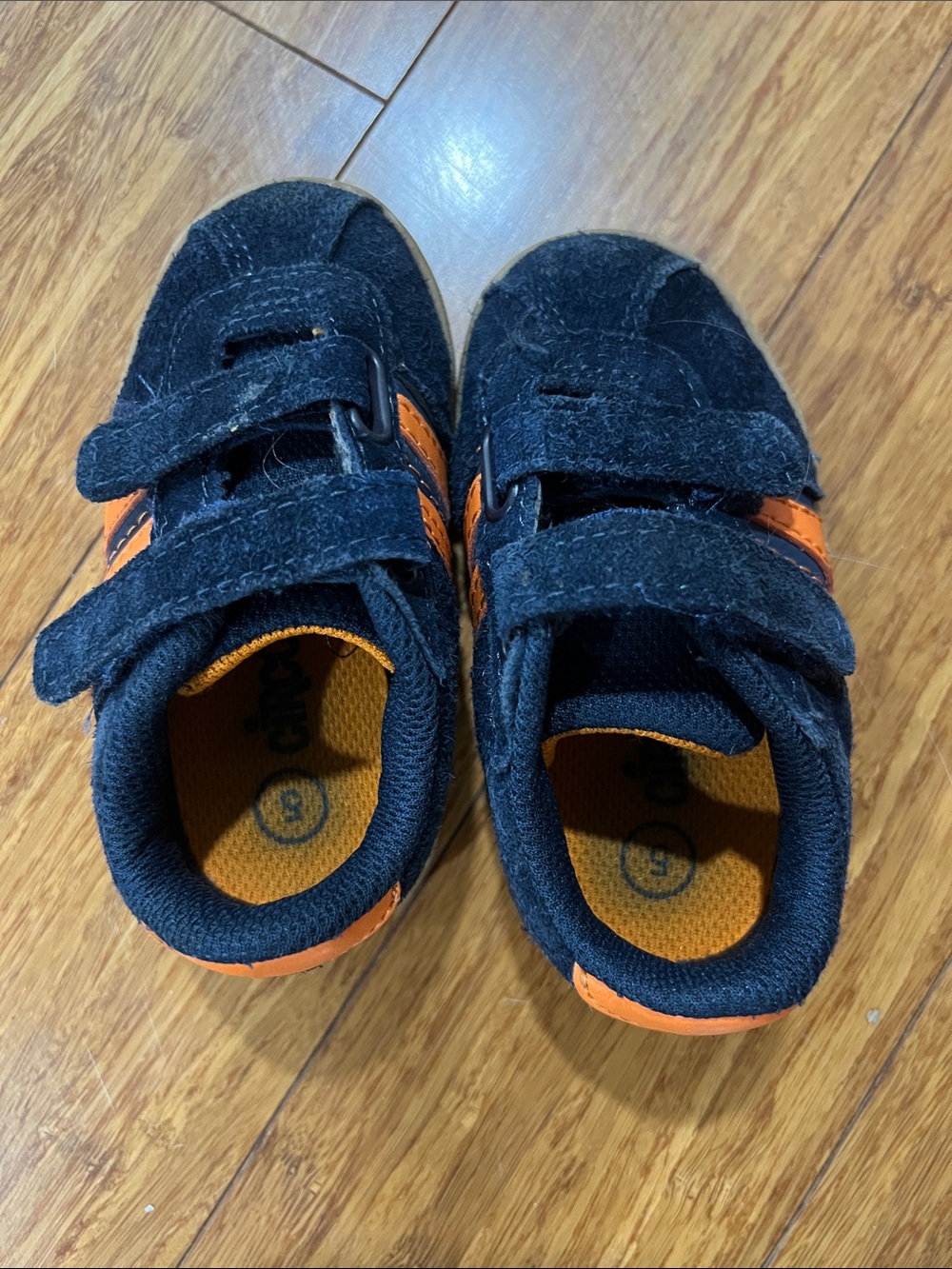 Target Kids Black and Orange Velcro Sneakers